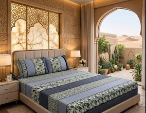 3D Crystal Cotton 3-piece Bedsheet Set AY0010032