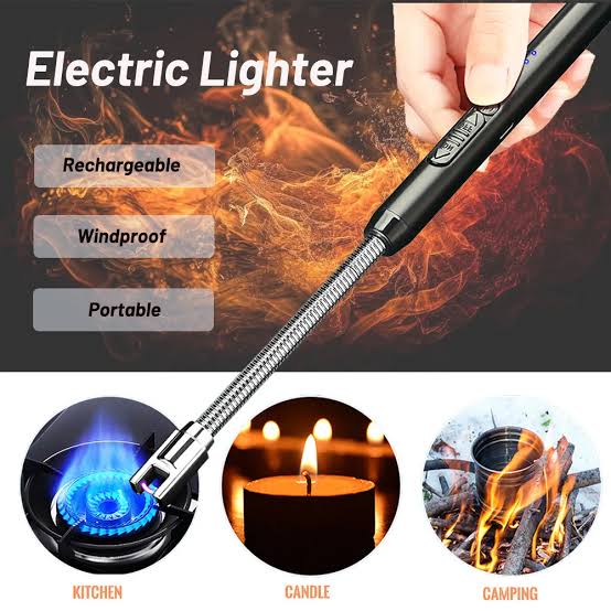 USB Rechargeable Plasma Arc Lighter Wind-Resistant Flameless Design