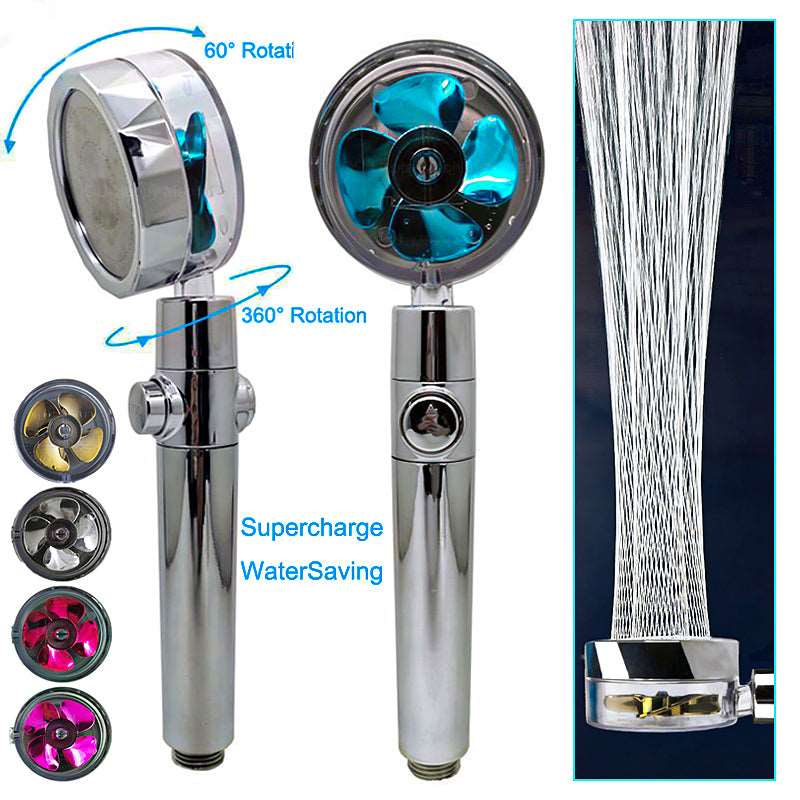 360 Degrees Rotating High Pressure Shower Heads, Handheld Turbo Fan