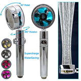 360 Degrees Rotating High Pressure Shower Heads, Handheld Turbo Fan