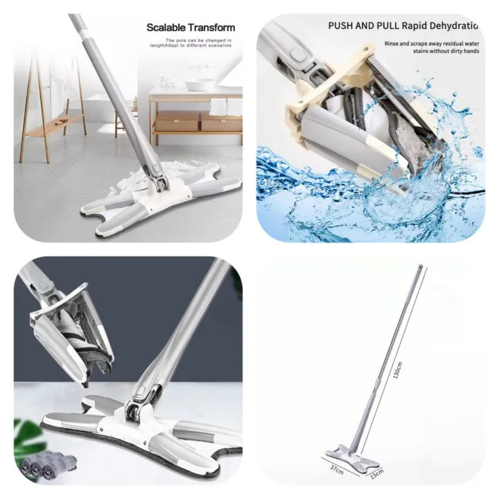 X-Type Microfiber Twist Mop Self-Wringing Floor Cleaning Mop