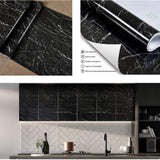 Self Adhesive Black Marble Sheet for Kitchen Waterproof – Pack of 5
