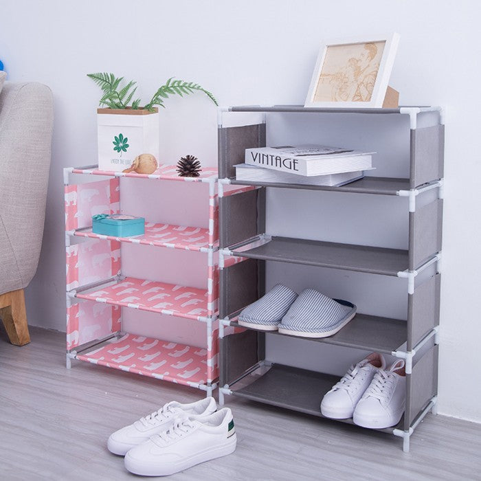 5 Layers Multifunctional Shoes Rack-Simple Dust Proof Assembly Fabric