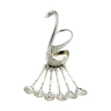 Stainless Steel Spoon Set with Swan Holder – Pack of 6