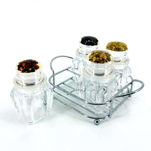 Acrylic Kitchen Salt & Pepper Shaker With Stainless Steel – 4 Pcs