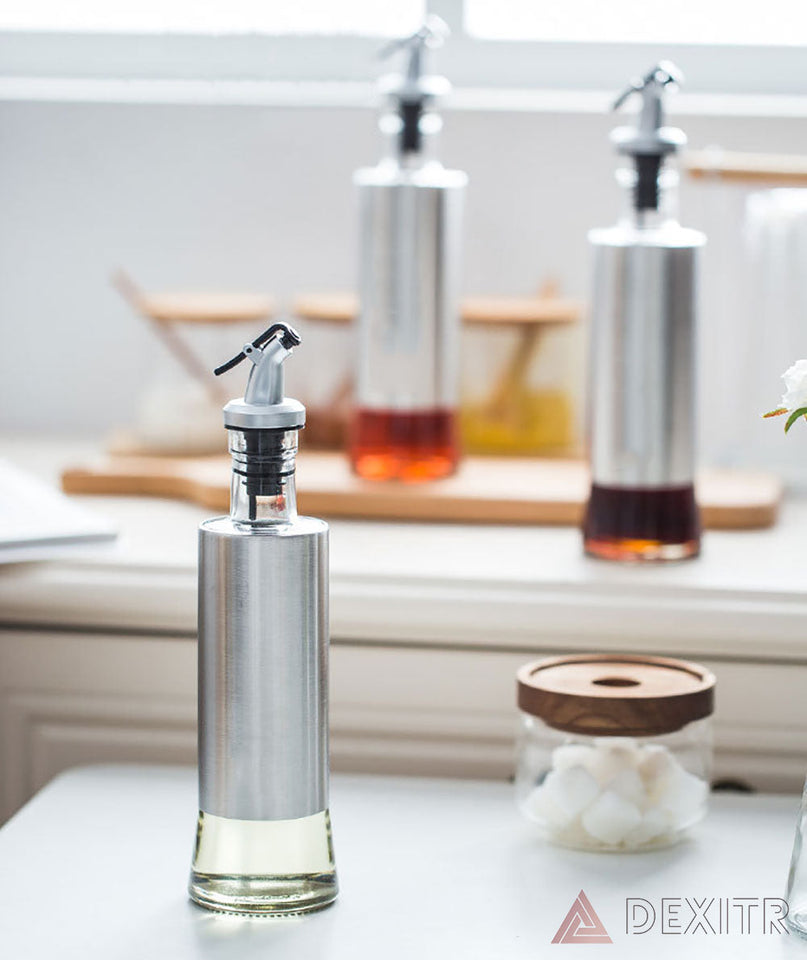 Kitchen Cooking Oil Vinegar Bottle with Dropper Best For Olive oil