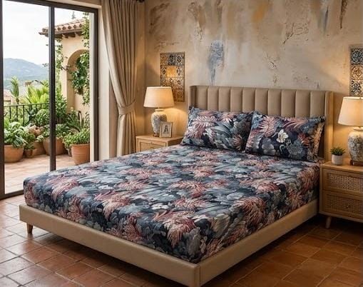 3D Crystal Cotton 3-piece Bedsheet Set AY0010035
