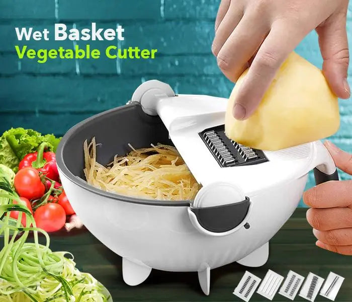 Multifunctional Vegetable Cutter with Drain Basket Kitchen Slicer