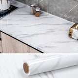 Self Adhesive Black & White Marble Sheet for Kitchen Waterproof Anti