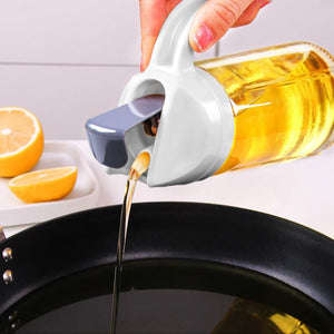 Glass Oil Jar Home Leak Proof Oil Bottle Kitchen Automatic Opening