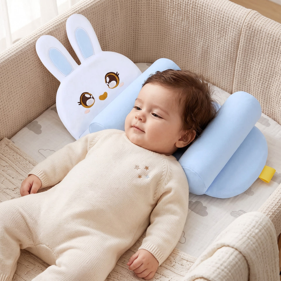 Dukaano baby positioning pillow in use during supervised rest