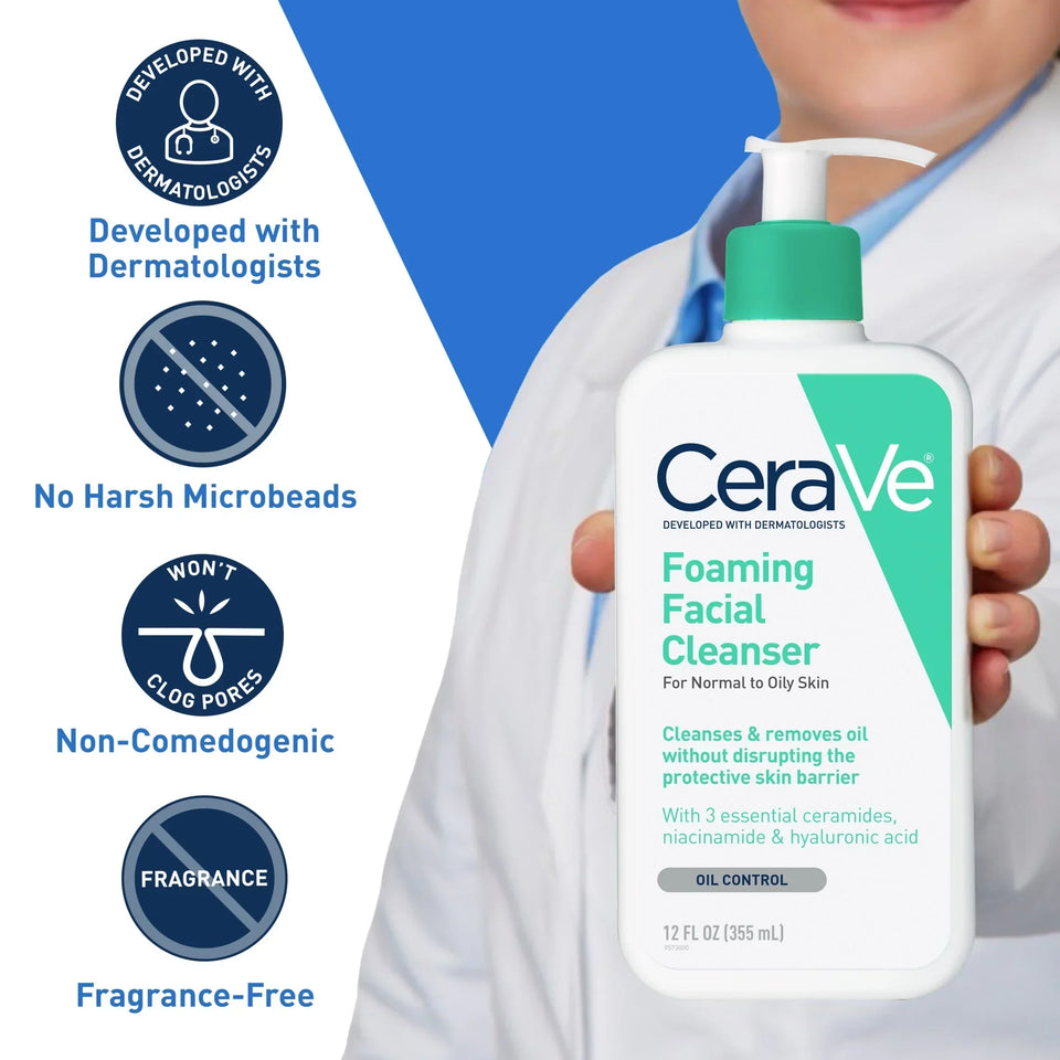 CeraVe Foaming Facial Cleanser Normal to Oily Skin, 236ml