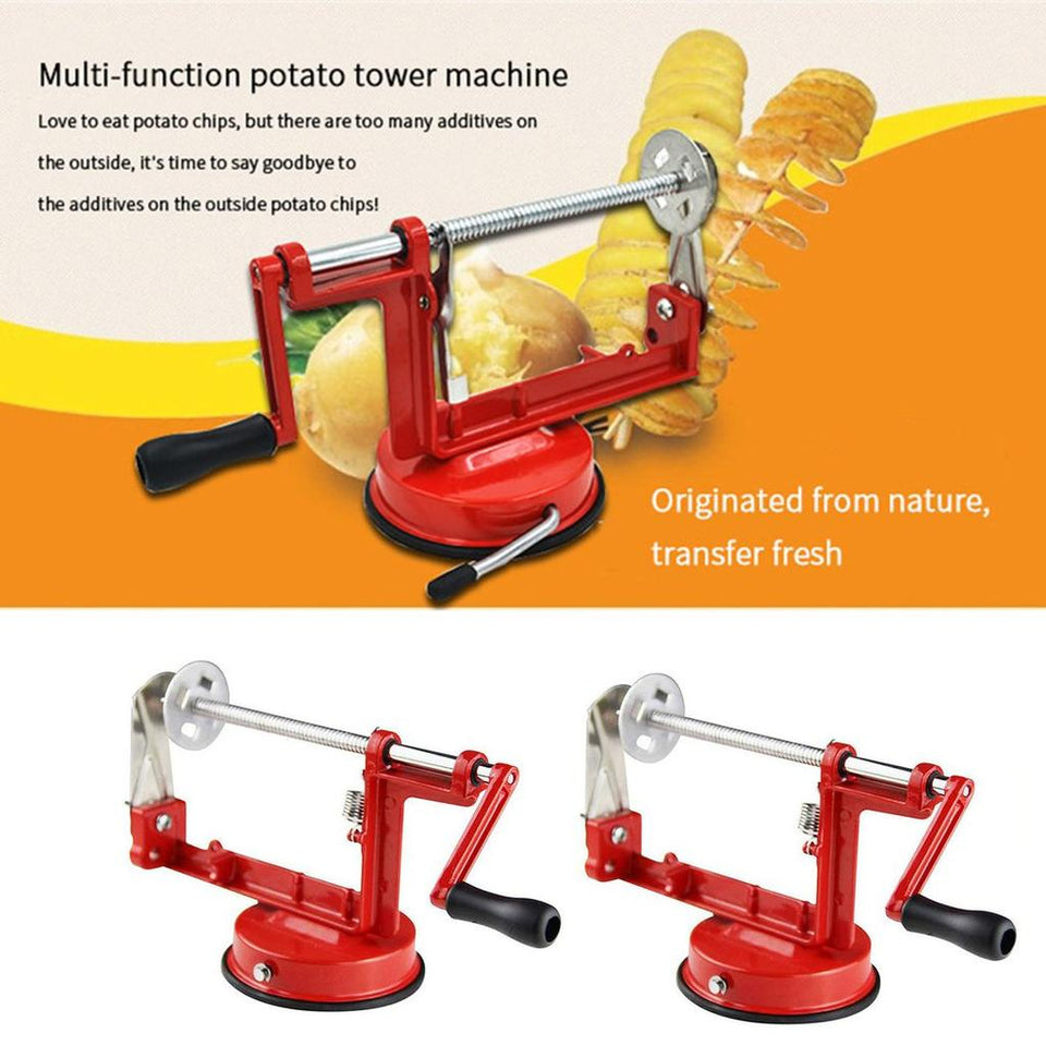 Manual Red Machine Vegetable Spiraliz Stainless Steel Twisted Potato
