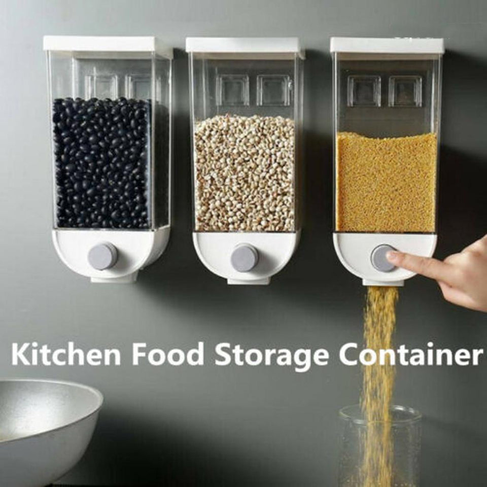 Wall Mounted Easy Press- Kitchen Food Storage Container Cereal