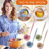 2 In 1 Long Handle Soup Spoon Home Strainer Cooking – Pack of 2