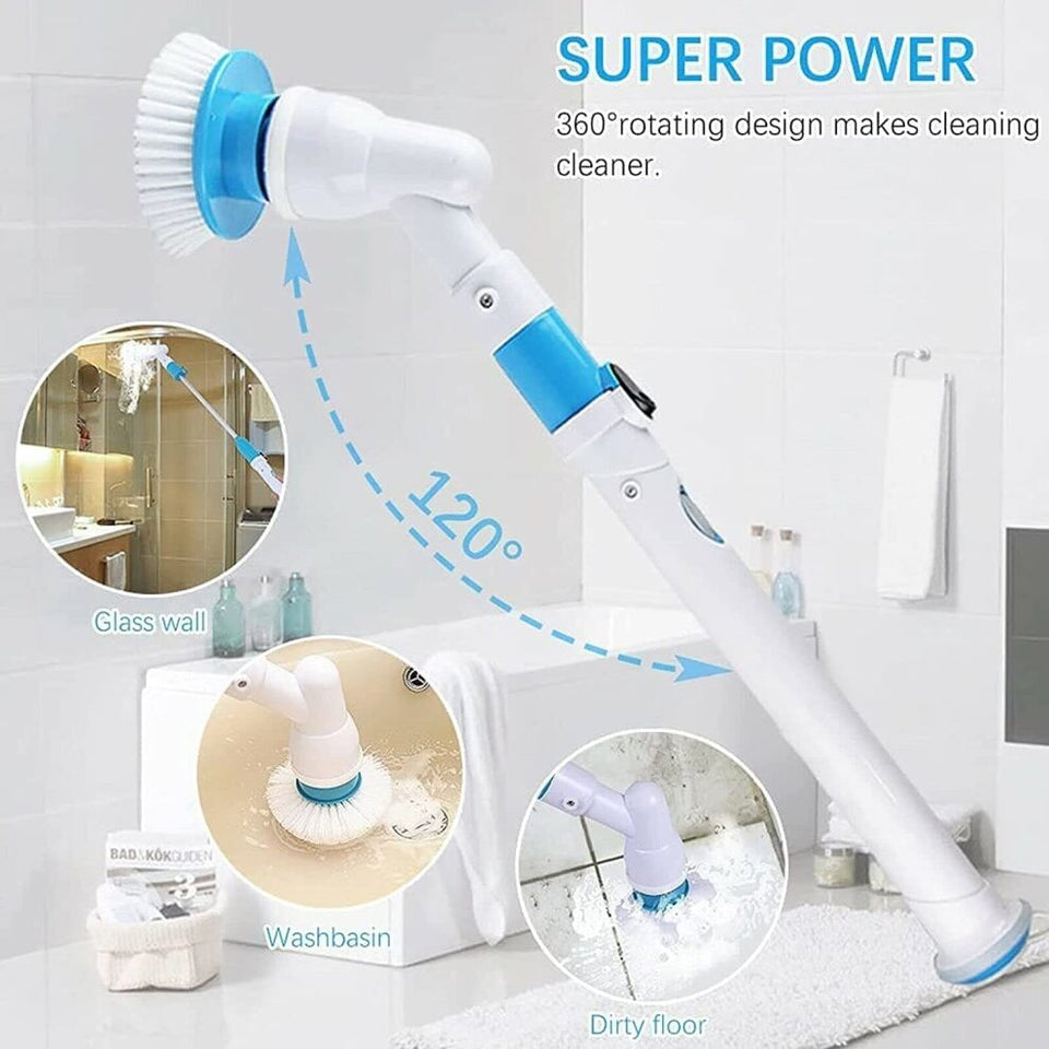Rechargeable Spin Scrubber Long Handle Cleaning Brush