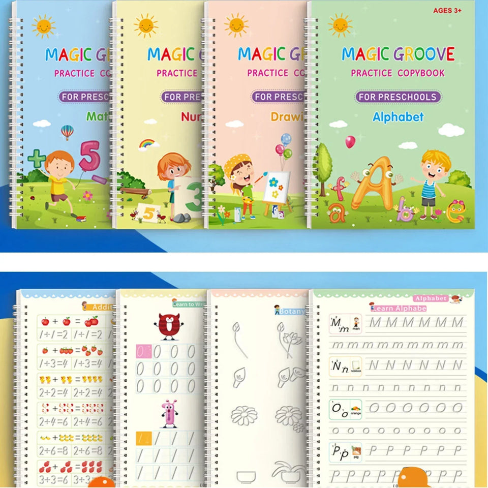 Magic Practice Copybook for Kids, Children Reusable – Pack of 4