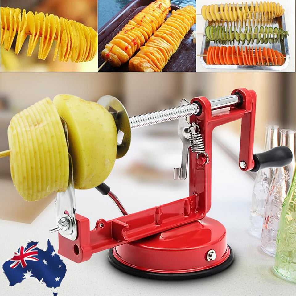 Manual Red Machine Vegetable Spiraliz Stainless Steel Twisted Potato