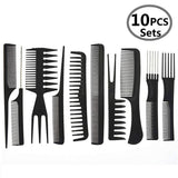 Black Professional Combs Hair Salon Hair Styling Barbers – 10 Pieces