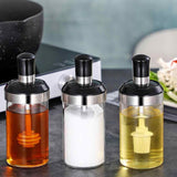 Glass Seasoning Tank Kitchen Spice Kit Bottles Pepper – Pack of 3