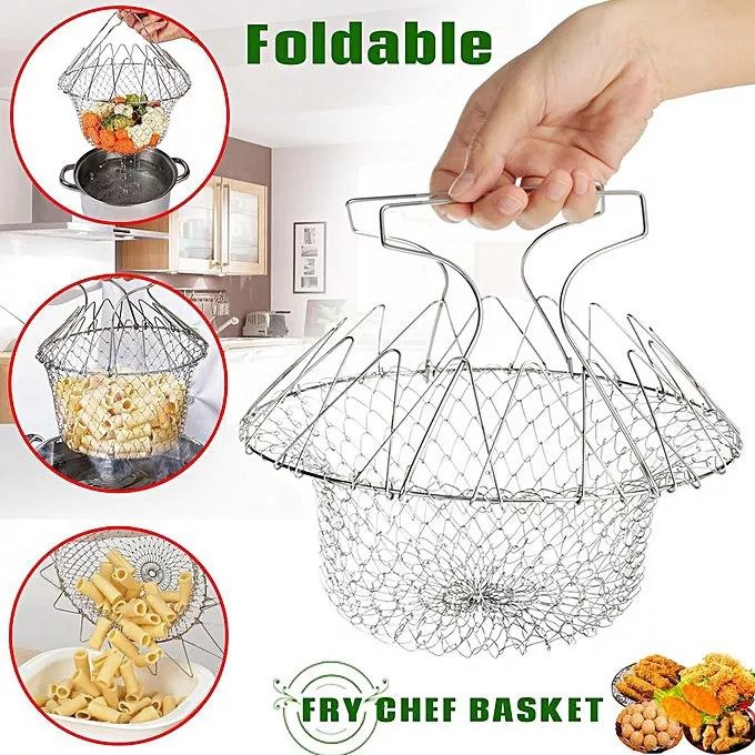 Stainless Steel Chef Basket 12 in 1 Kitchen Tool Deluxe Boiler