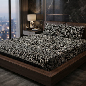 3D Crystal Cotton 3-piece Bedsheet Set