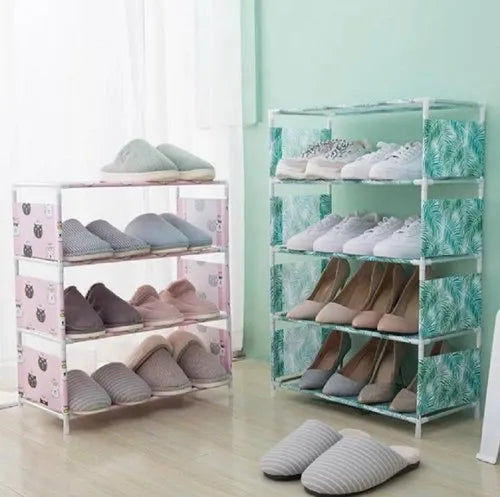 5 Layers Multifunctional Shoes Rack-Simple Dust Proof Assembly Fabric