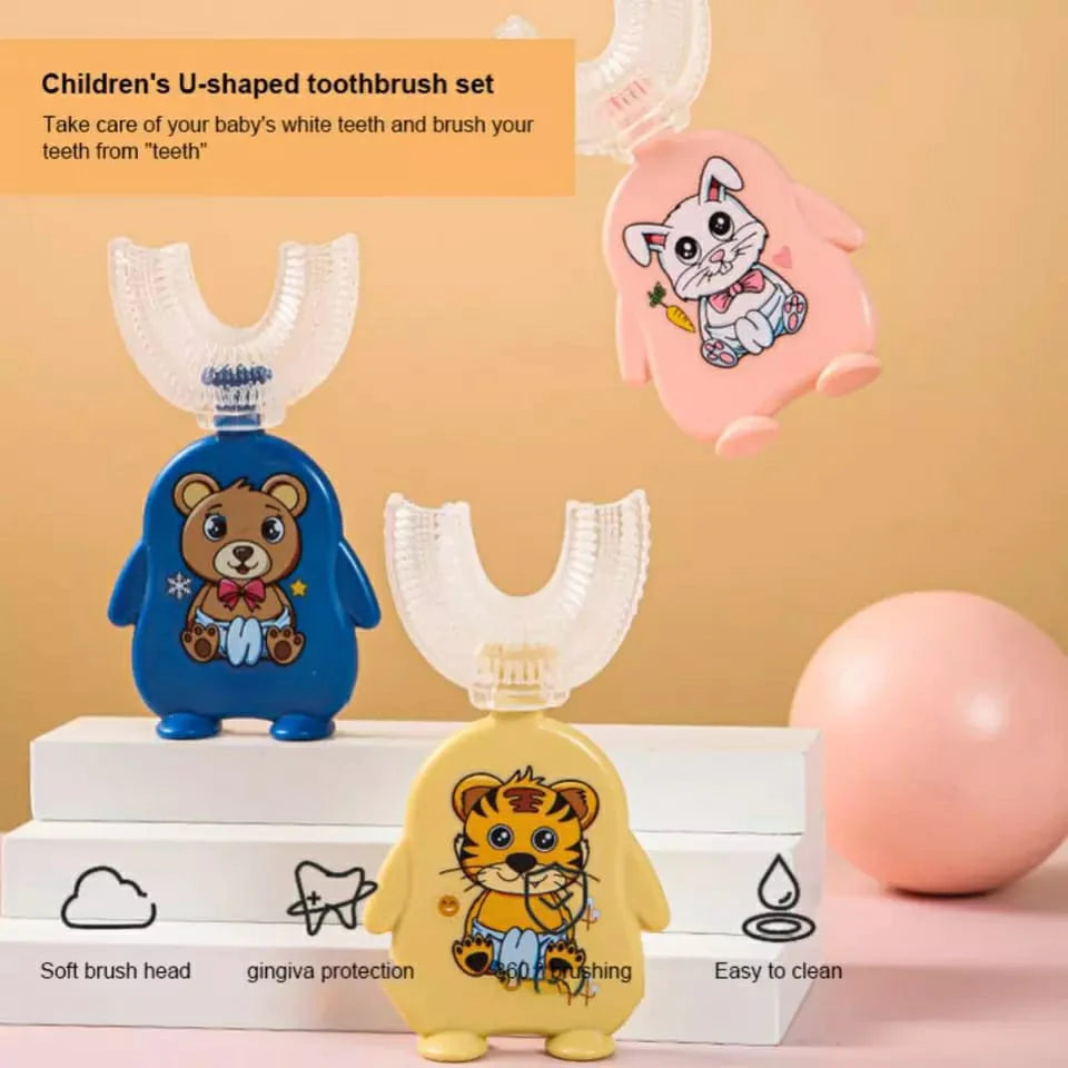 Silicone U-Shape Baby Toothbrush & Gum Protector – Pack of 2