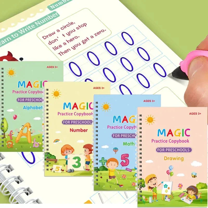 Magic Practice Copybook for Kids, Children Reusable – Pack of 4