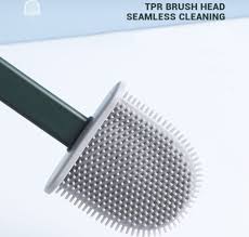 Silicone Toilet cleaner Brush non-Slip Long Handle with Toilet Brush