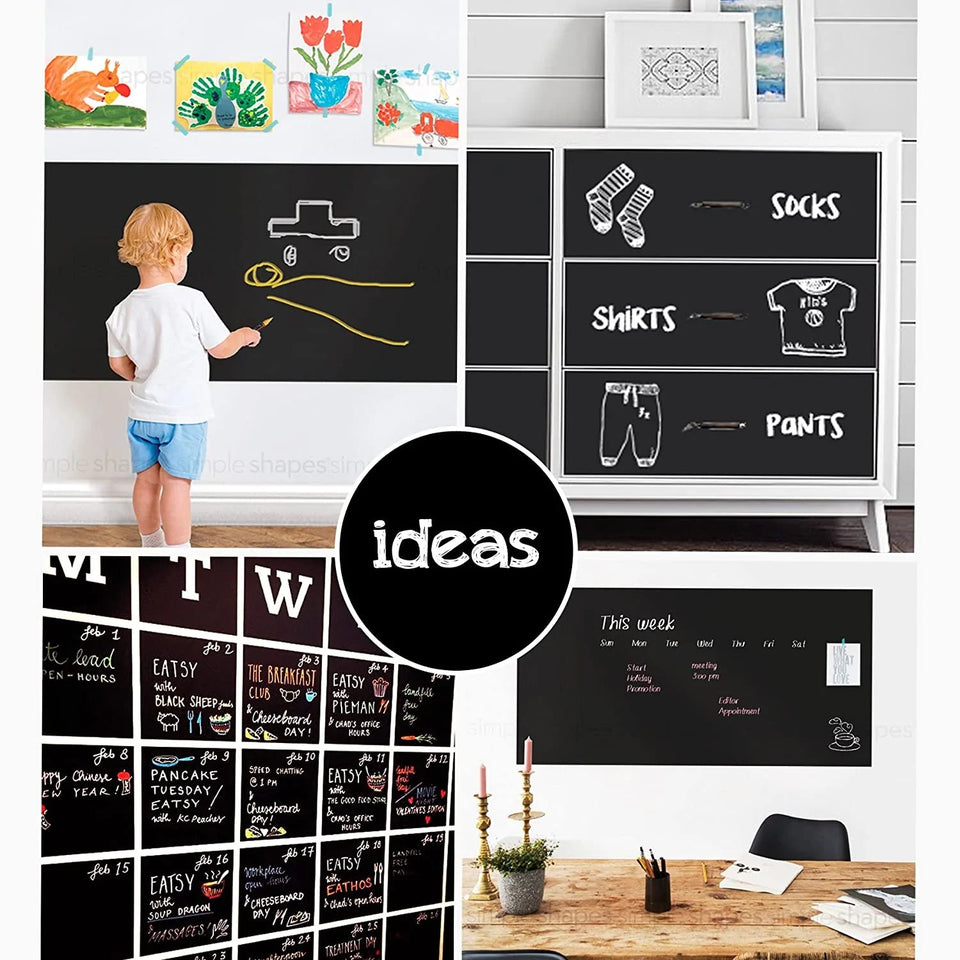 DIY Chalkboard Sticker Paper Roll Removable Black Board Sheet