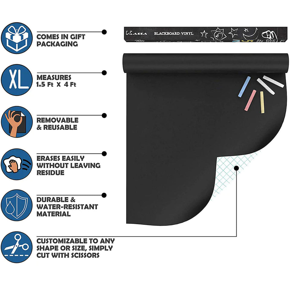 DIY Chalkboard Sticker Paper Roll Removable Black Board Sheet