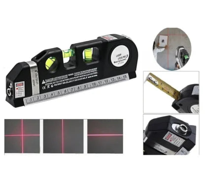 5-in-1 Laser Level with Ruler & Triple Spirit Level