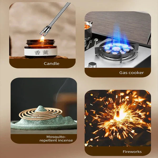 USB Rechargeable Plasma Arc Lighter Wind-Resistant Flameless Design