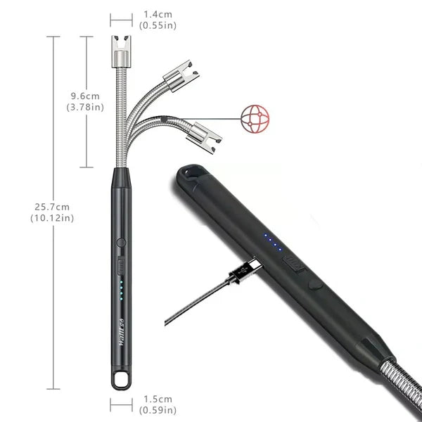 USB Rechargeable Plasma Arc Lighter Wind-Resistant Flameless Design