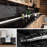 Self Adhesive Black Marble Sheet for Kitchen Waterproof – Pack of 5
