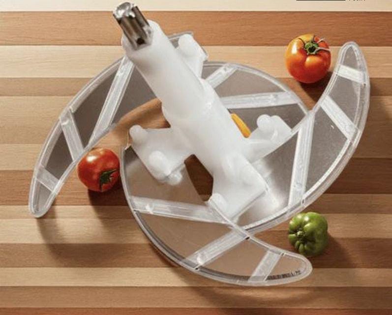 2L Stainless Steel Manual Food Chopper Hand Push, 4-Blade Cutter
