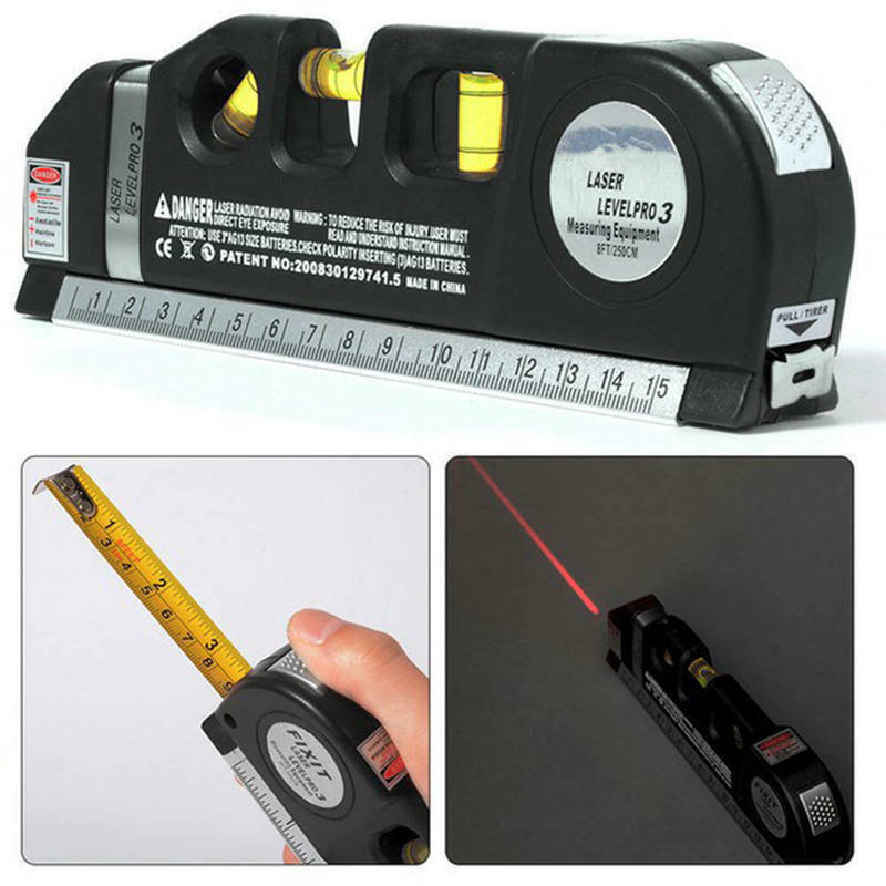 5-in-1 Laser Level with Ruler & Triple Spirit Level