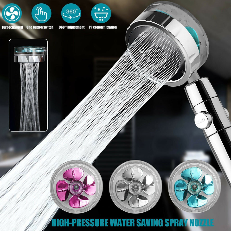 360 Degrees Rotating High Pressure Shower Heads, Handheld Turbo Fan