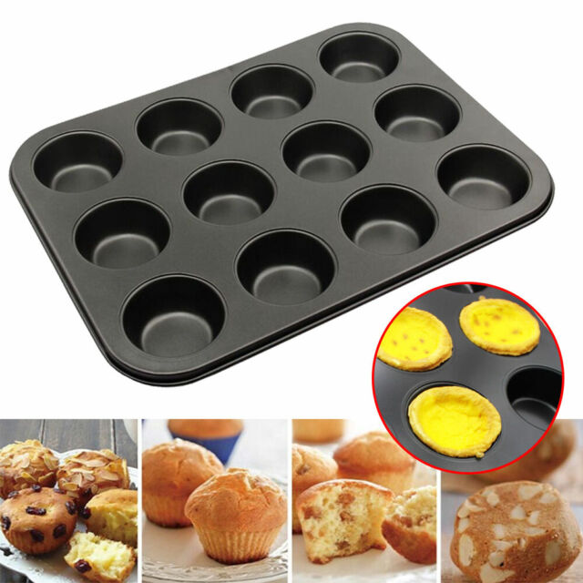 12 Hole Cupcake Tray, Muffin Pan,non stick cupcake baking pan kitchen