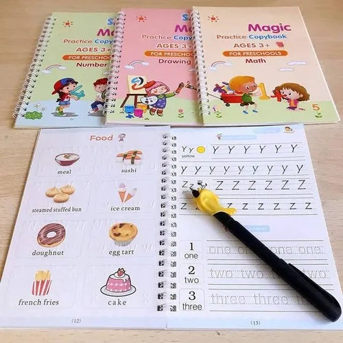 Magic Practice Copybook for Kids, Children Reusable – Pack of 4