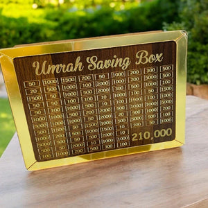 Umrah Saving Box Wooden Islamic Money Box
