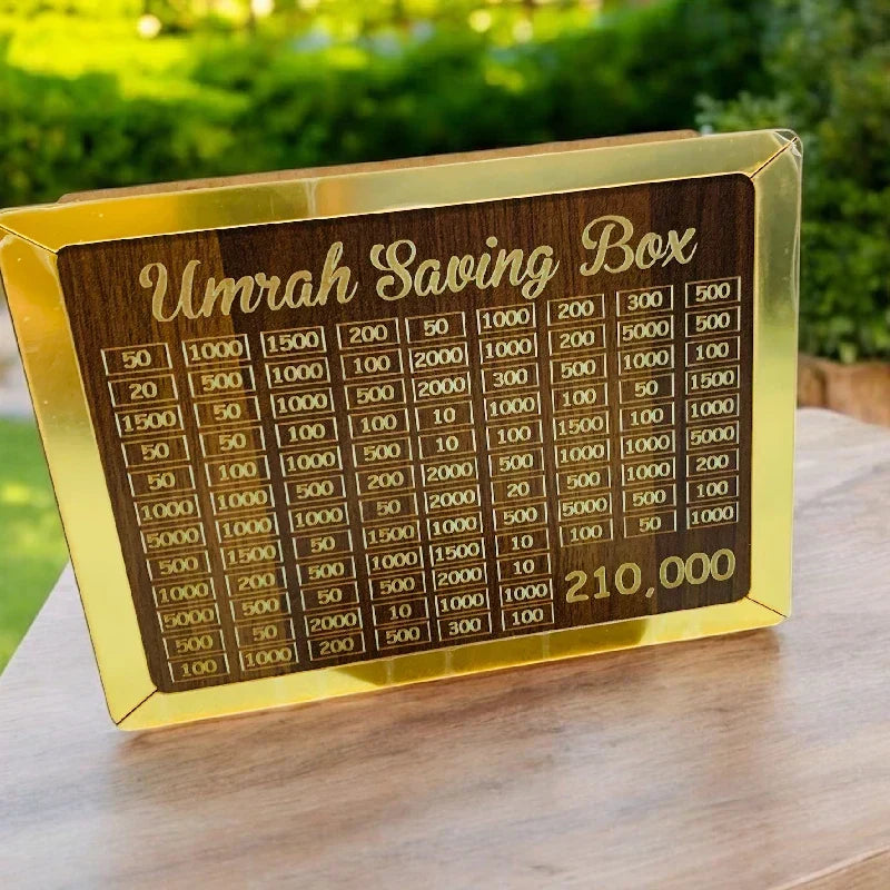 Umrah Saving Box Wooden Islamic Money Box