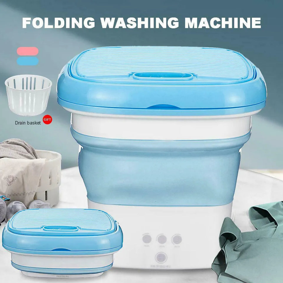 Portable Mini Folding Washing & Spin Dryer Compact Laundry Machine